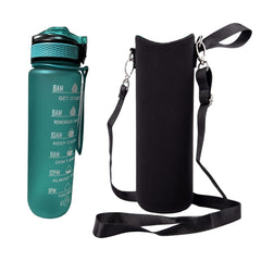 Dr. SwagFit Motivational Water Bottle, Time Marker Water Bottle, Premium Leakproof Design with Straw, Bpa-Free Thick and Durable Buckle Strap Water Bottle, Perfect for Workouts and Hiking