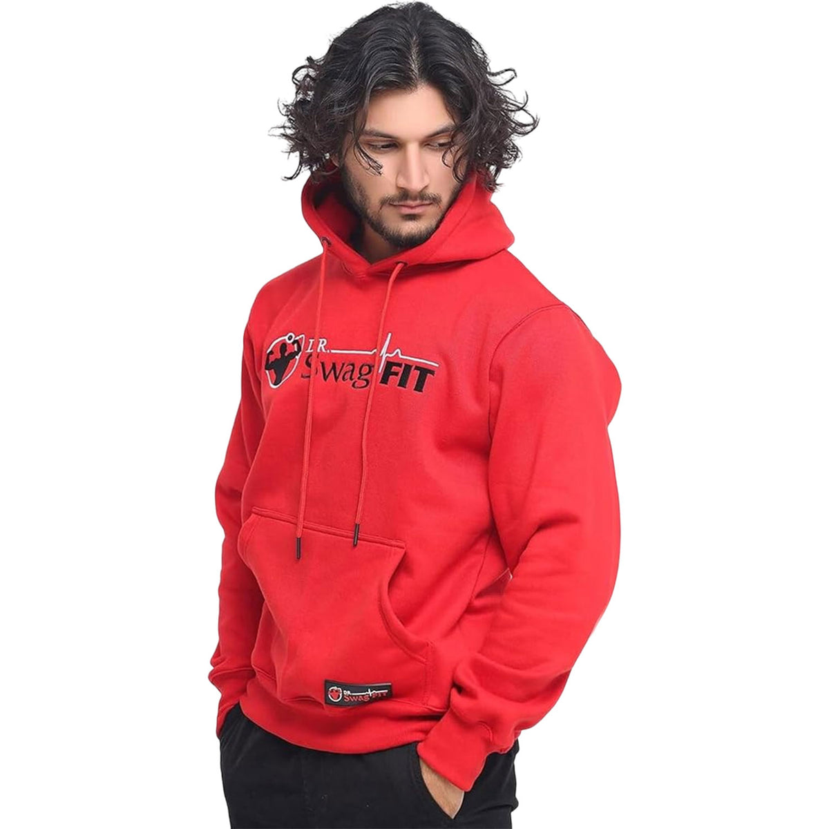 Dr. SwagFit Unisex Adult Classic Red Hoodie, Fleece Hoodie Jacket for Men and Women, Casual, Warm, Hooded Sweatshirt Pullover