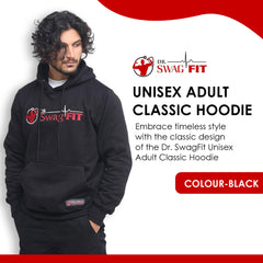 Dr. SwagFit Unisex Adult Classic Hoodie, Fleece Hoodie Jacket for Men and Women, Casual, Warm, Hooded Sweatshirt Pullover