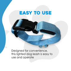 Dr. SwagFit LED Light Up Dog Leash, USB Rechargeable And Waterproof Leash, High Visibility, Small Size Illuminated for Night Walking, Glow in The Dark Light Up Dog Collar