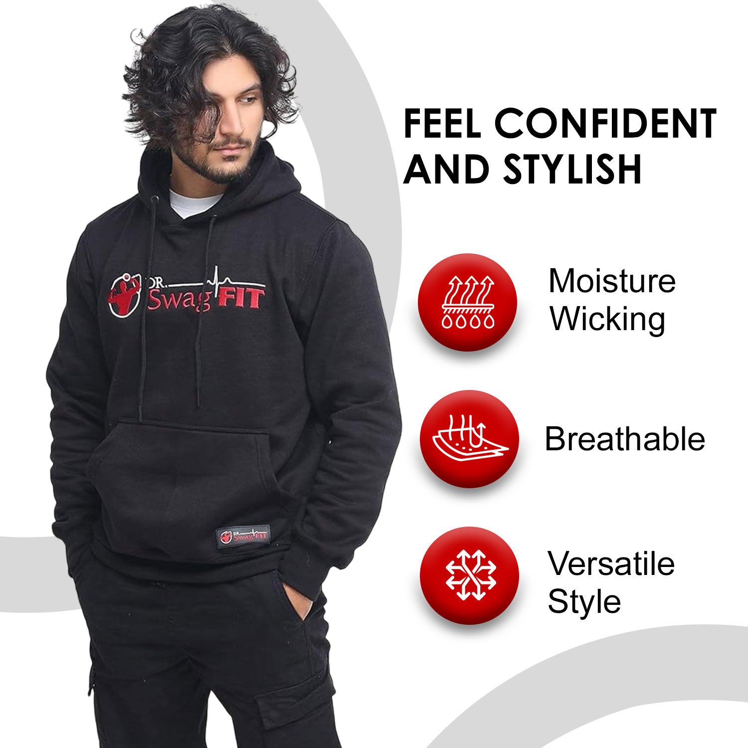 Dr. SwagFit Unisex Adult Classic Hoodie, Fleece Hoodie Jacket for Men and Women, Casual, Warm, Hooded Sweatshirt Pullover